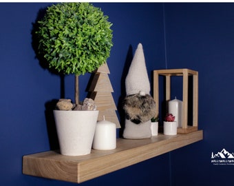 Mur moderne rustique unique cuisine salon bar flottant industriel plante en bois massif frêne petite longue étagère étagère cadeau de Noël kwanza