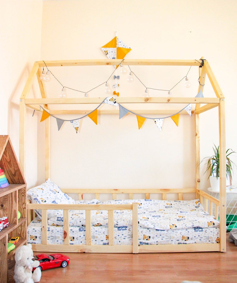 Toddler House Bed With Slats Hausbett Montessori Floor Bed Etsy