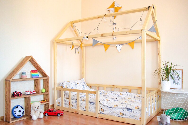 Toddler House Bed With Slats Hausbett Montessori Floor Bed Etsy
