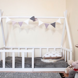 Cadre de lit plate-forme montessori tipi pour tout-petits pour enfants meubles montessori, la petite maison hibou, cadre de lit enfant en bois massif petit espace image 10