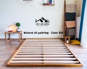 Letto a piattaforma minimalista – Struttura letto in legno stile giapponese con tatami