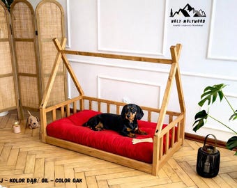 Cuccia per cani in legno – Struttura per cuccia per animali domestici in stile teepee