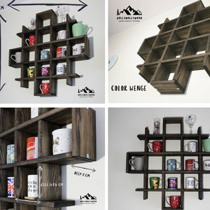 Handmade Shelf for Storing Tea Coffee Mugs Wooden Shelf for Office Bar ...