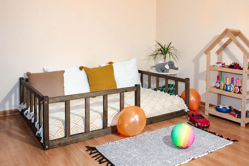 Montessori Floor Bed: Toddler Bed Frame with Rails image 7