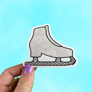 Schaats zentangle sticker | Sticker schaatsen | Sticker kunstschaatsen | Schaatscadeaus | Kunstschaatscadeaus | Vinylstickers
