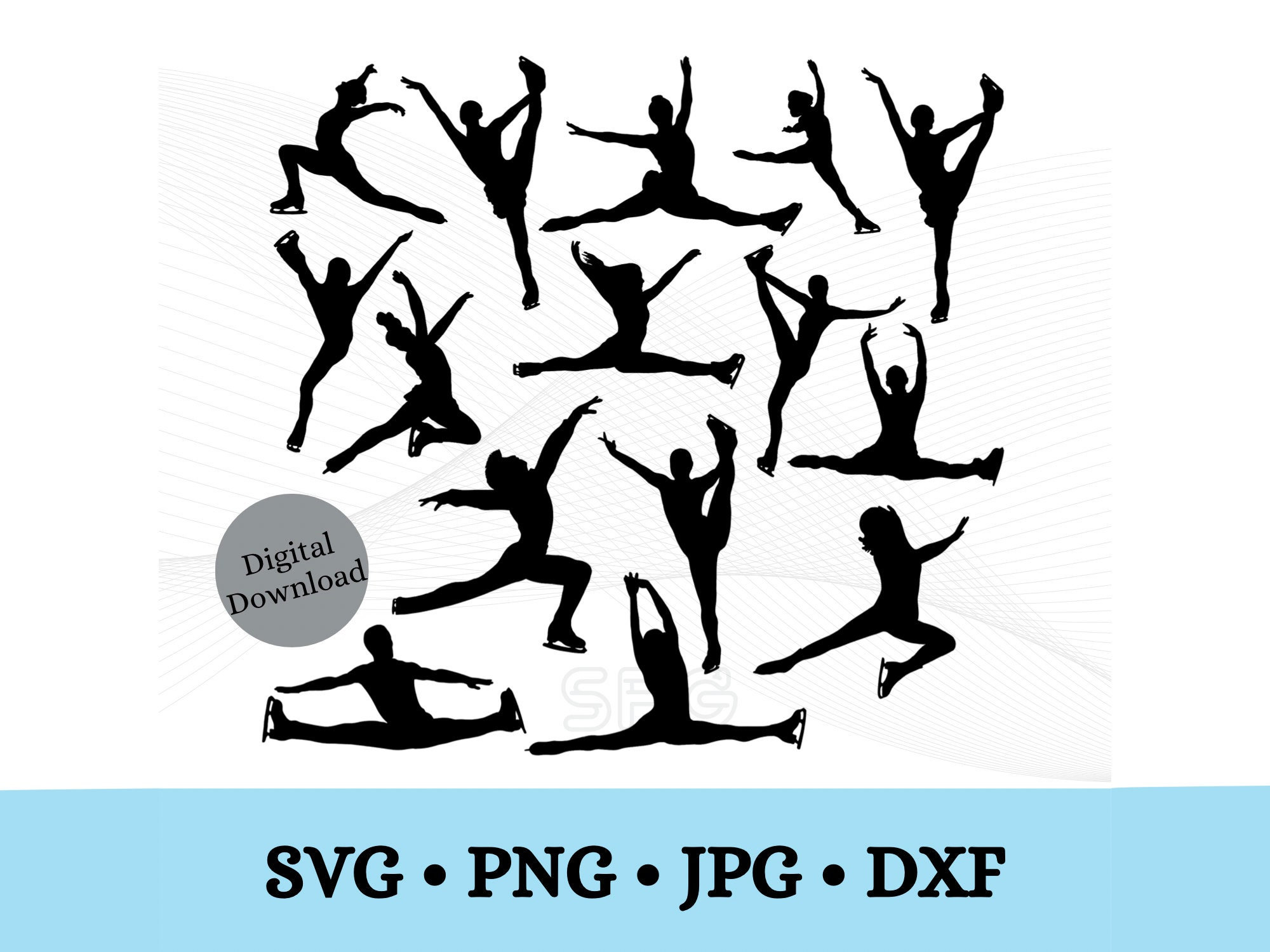 Figure Skating Split Jump SVG Bundle | Ice Skating SVG | Cricut Files ...