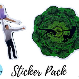 Paar kunstschaatsen stickerpakket | Kunstschaatsstickers | Cadeaus voor kunstschaatsen | Schaatscadeaus| Schaatsstickers | Paren Schaatsen