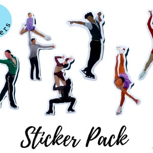 Stickerpakket kunstschaatsers | Kunstschaatsers | Cadeaus voor kunstschaatsen | Schaatscadeaus| Schaatsstickers | Laptopstickers | Schaatser