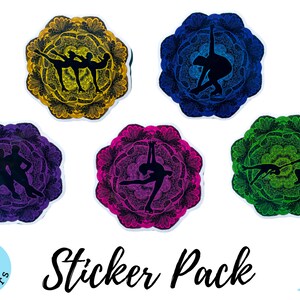 Kunstschaatsen Mandala stickerpakket | Kunstschaatsers | Kunstschaatscadeaus | Schaatscadeaus| Schaatsstickers | Laptopstickers