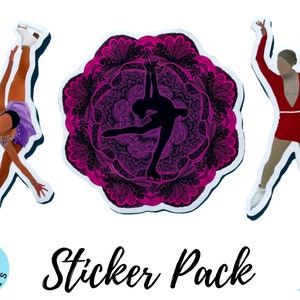 Stickerpakket kunstschaatsen voor dames | Kunstschaatsstickers | Cadeaus voor kunstschaatsen | Schaatscadeaus| Schaatsstickers | Laptopstickers