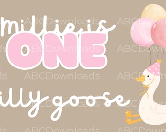 Editable Silly Goose Birthday Banner Template