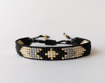 Miyuki bead loom bracelet, handwoven beaded bracelet