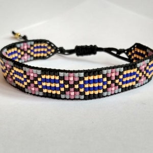 Beaded miyuki multicolor bracelet, handwoven loom bracelet