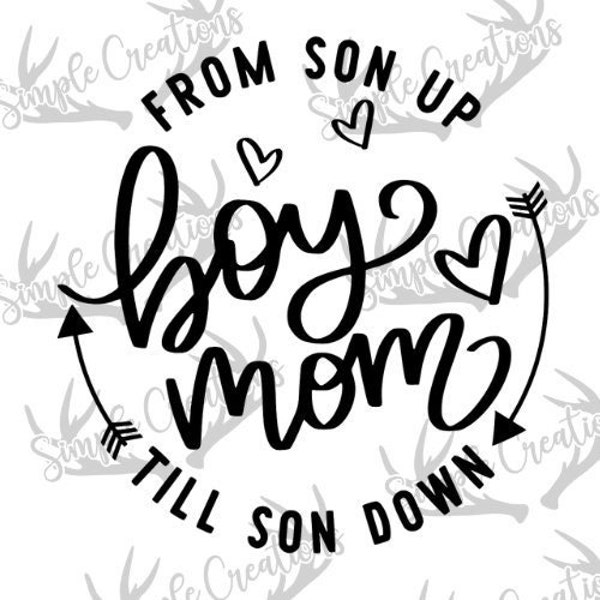 boy mom from son up till son down svg