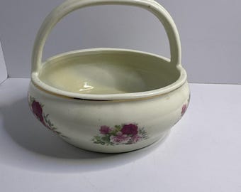 Formalities by Baum Bros Victorian Rose Collection Ceramic/Porcelain Basket Vtg