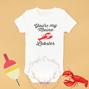 You&#39;re my Maine Lobster One Piece baby suit; maine lobster; baby gift;