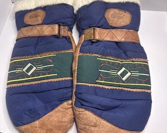 Hestra Handsken Mitts Women's Size 11 Vintage Blue Org Grips