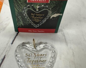 Adorno en forma de corazón "50 años juntos" de Hallmark Keepsake, 1990