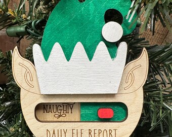 Daily elf report ornament, elf report ornament, interactive ornament, childrens personalized ornament, elf activities, elf ornament