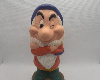 Vintage Disney Snow White And The Seven Dwarfs Grumpy Rubber Squeek Toy