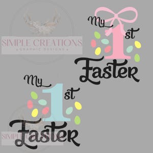 My First Easter 1st Year Baby Shirt Design; DOWNLOAD PNG, boy and Girl Versions, 1st easter png, Easter design, Easter Png