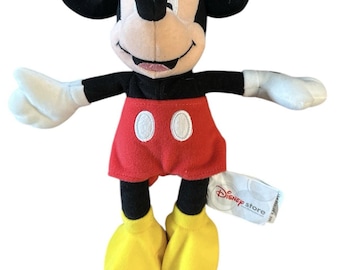 The Disney Store 2001 Mickey Mouse 9" Plush Soft Toy Stuffed Animal