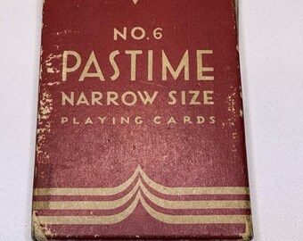 Baraja de cartas de tamaño estrecho número 6 de la serie Pastime, de Russell Company, Nueva York, EE. UU.