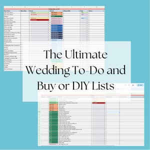 The Ultimate Wedding To-Do and Buy or DIY Lists | Digital Planner | Wedding Organizer | Wedding Planner | Bachelorette Planner