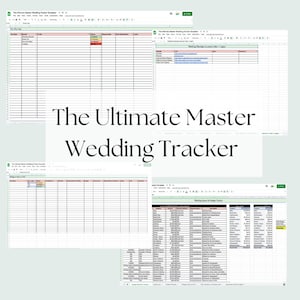 Der ultimative Master-Hochzeits-Tracker | Gästeliste | Haushalt | Planungsliste | Verkäufer Kontaktliste | Digitaler Hochzeitsplaner