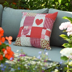 Handmade Heart Appliqué Patchwork Cushions