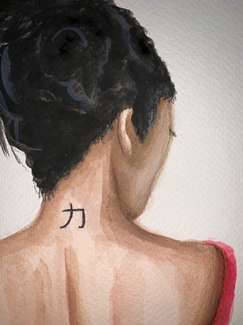 Original Watercolour Art Japanese Lady in Red Kimono Etsy UK