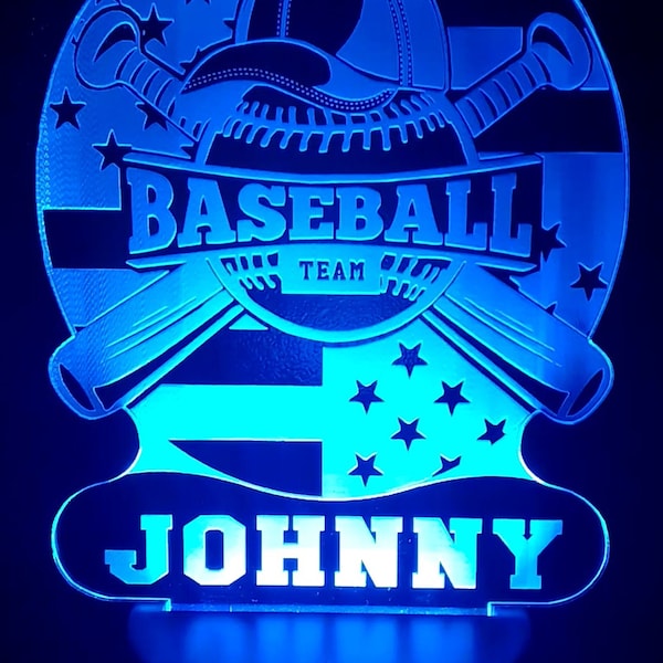 Personalized Led Lamp, American Baseball Led, Led with Name, Personalized Gift