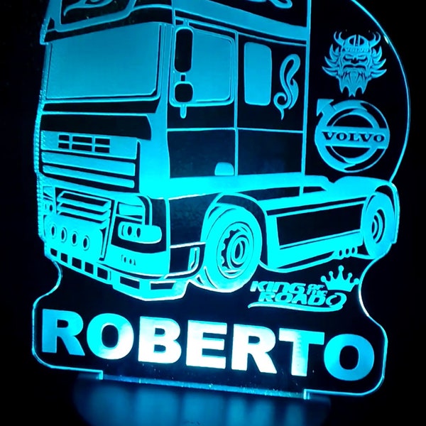 Lámpara LED Personalizada, Lámparas LED Camión, Led Rutero con nombre, Led amantes del camión, Regalos Personalizados