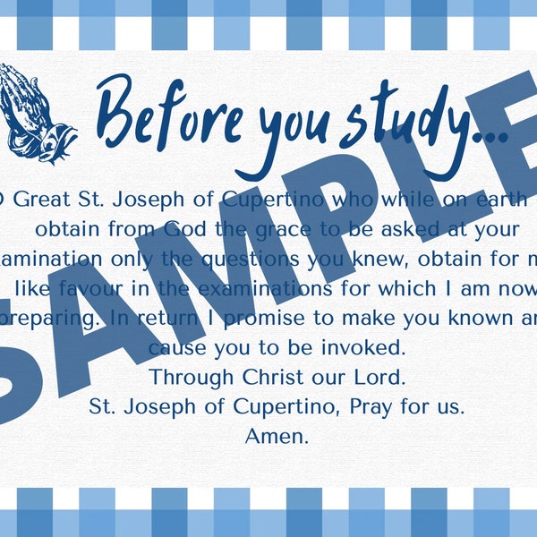 St Joseph of Cupertino Prayer Card