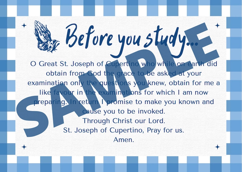 St Joseph of Cupertino Prayer Card Etsy St Joseph of Cupertino Prayer Card Etsy