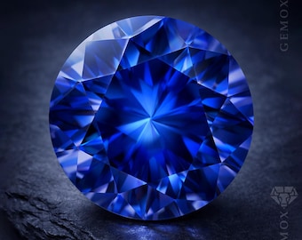 Sapphire Genuine Round Cut Top Quality Royal Blue Corundum Lab-Grown Loose Gemstone