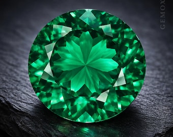 Hydrothermal Emerald Loose Gemstone Round Cut Zambia Green Eye Clean Genuine Lab Created Emerald
