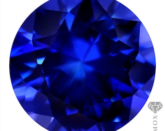 Sapphire Genuine Round Cut Top Quality Royal Blue Corundum Lab-Grown Loose Gemstone EU