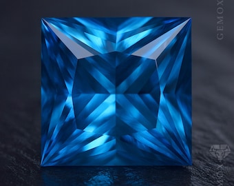 Spinelle bleu taille princesse, pierre précieuse en vrac, spinelle cultivé en laboratoire pour la fabrication de bijoux, pierre carrée