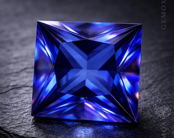 Princess Cut Sapphire Genuine Royal Blue Loose Gemstone Square Lab-Grown Corundum Stone
