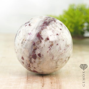Rubellite Tourmaline in Quartz Sphere: Healing Crystal (60mm, 290g)