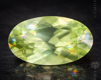 Natural Turkish Diaspore 1.02ct Oval Cut Golden Green VVS Loose Gemstone 8x4mm Rare Collector Gem