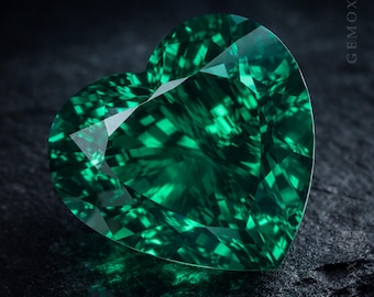 Heart Cut Emerald Gemstone - Zambia Green - Hydrothermal Loose Stone for Jewelry