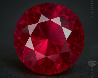Ruby Genuine Corundum Top Quality Faceted Loose Gemstone Round Cut Lab-Grown Raspberry Red Stone