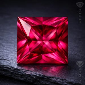 Pink Ruby Princess Cut - Square Loose Gemstone for Jewelry, Engagement Ring Stone, Lab-Grown Ruby