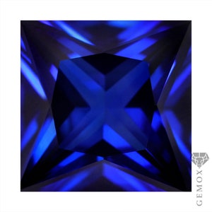 Sapphire Genuine Loose Gemstone Princess Cut Royal Blue Corundum Lab-Grown Top Quality Square Stone EU