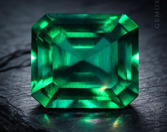 Emerald Square Cut, Loose Gemstone, Zambia Green, Flawless Hydrothermal Emerald for Jewelry Making