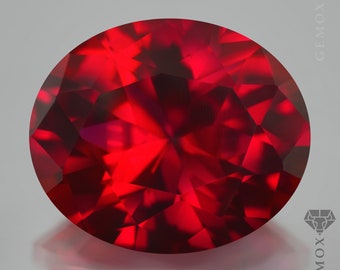Ruby Loose Gemstone Authentic Lab-Grown Oval Cut classic ruby Raspberry Red Color Stone EU