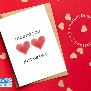 Tú y yo imprimible 5x7 tarjeta de felicitación, descarga instantánea, San Valentín, amor, aniversario, romántico
