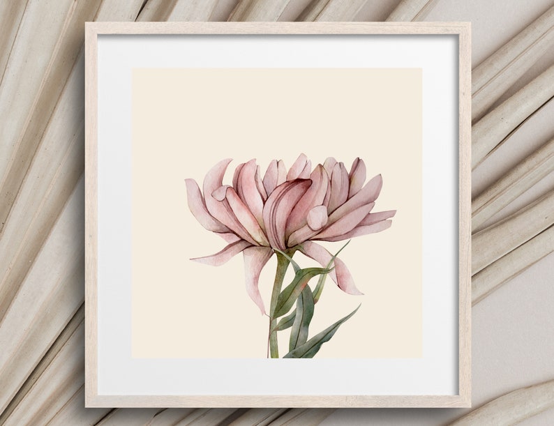 Printable Flower Wall Art, Set of 4, Floral Prints, Living Room Wall